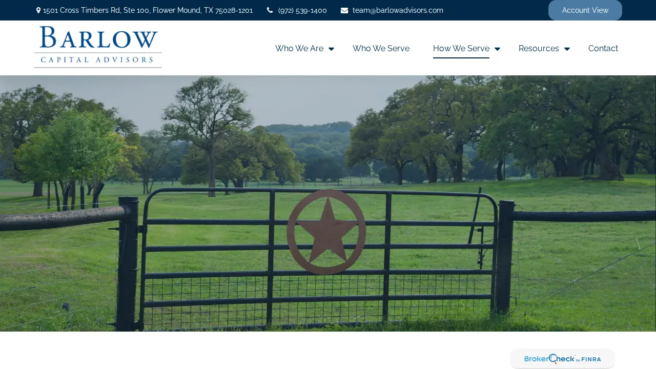 Barlow Capital Advisors page
