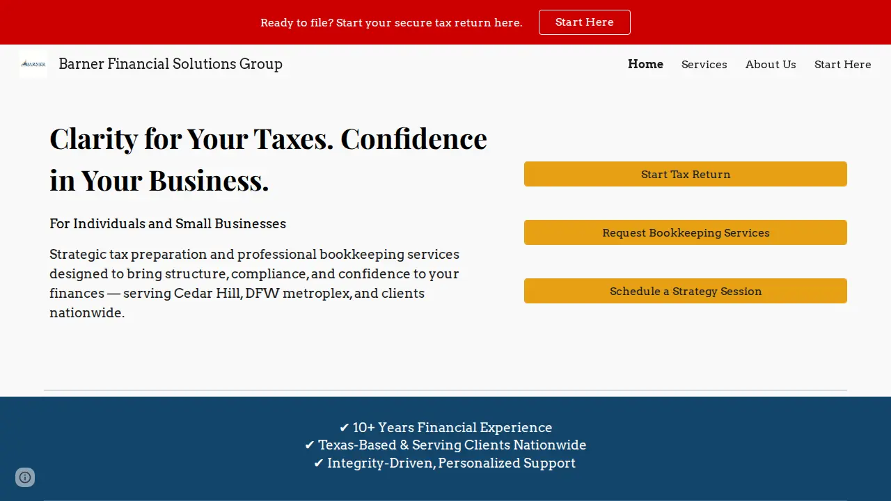 Barner Financial Solutions Group page