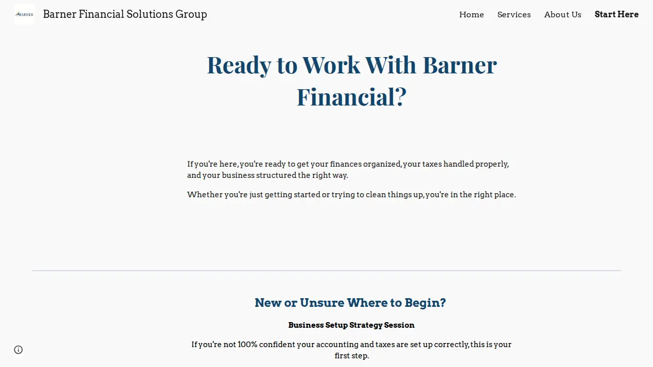 Barner Financial Solutions Group page