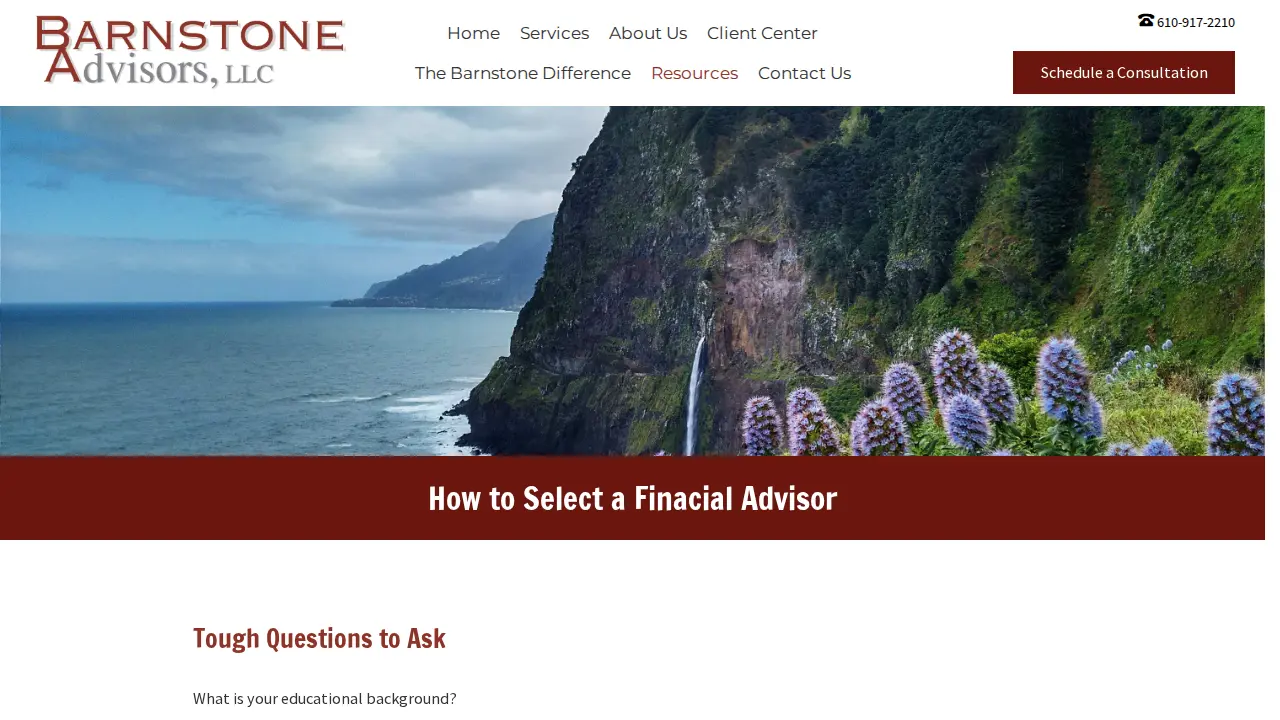 Barnstone Advisors, LLC page