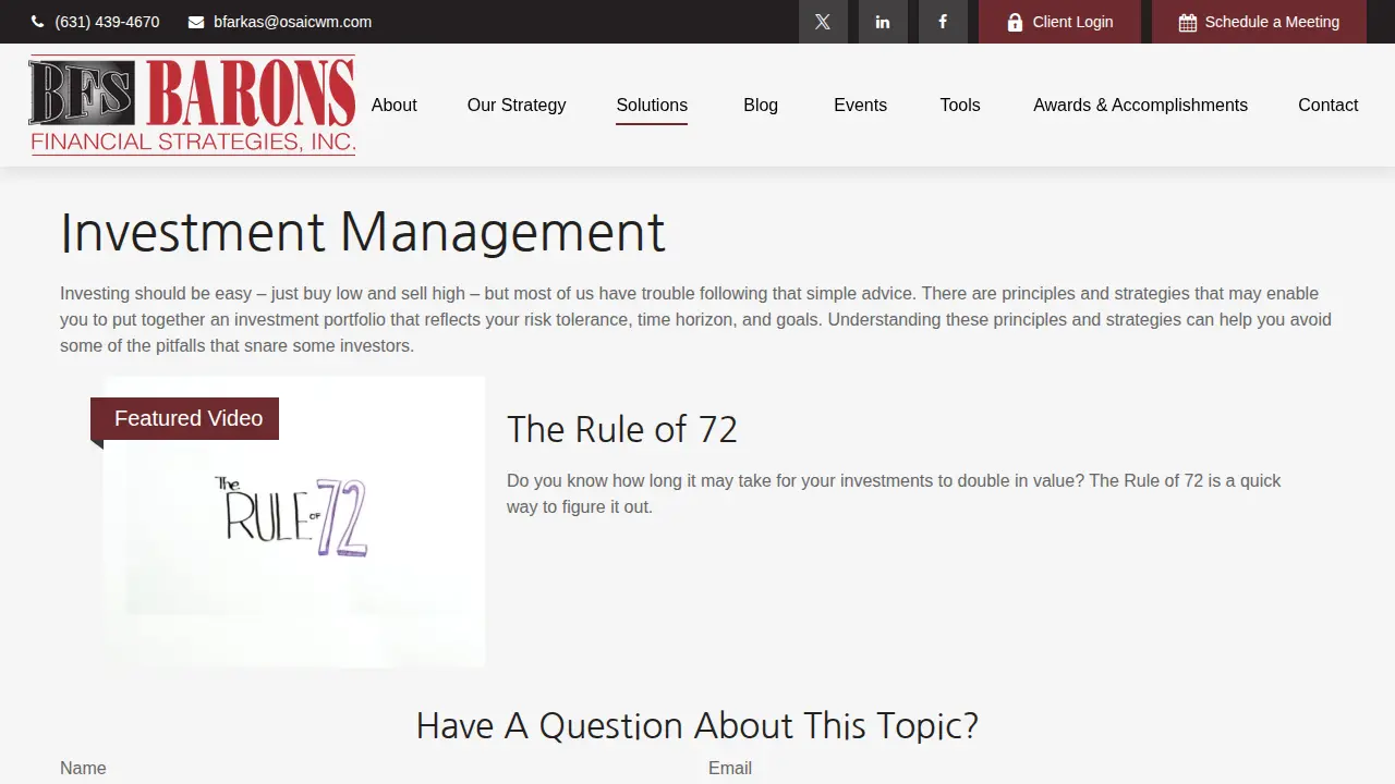 Barons Financial Strategies, Inc. page