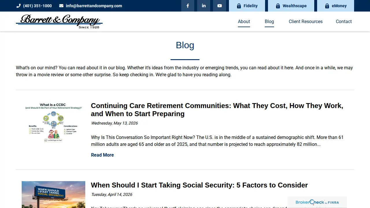 Barrett & Company page