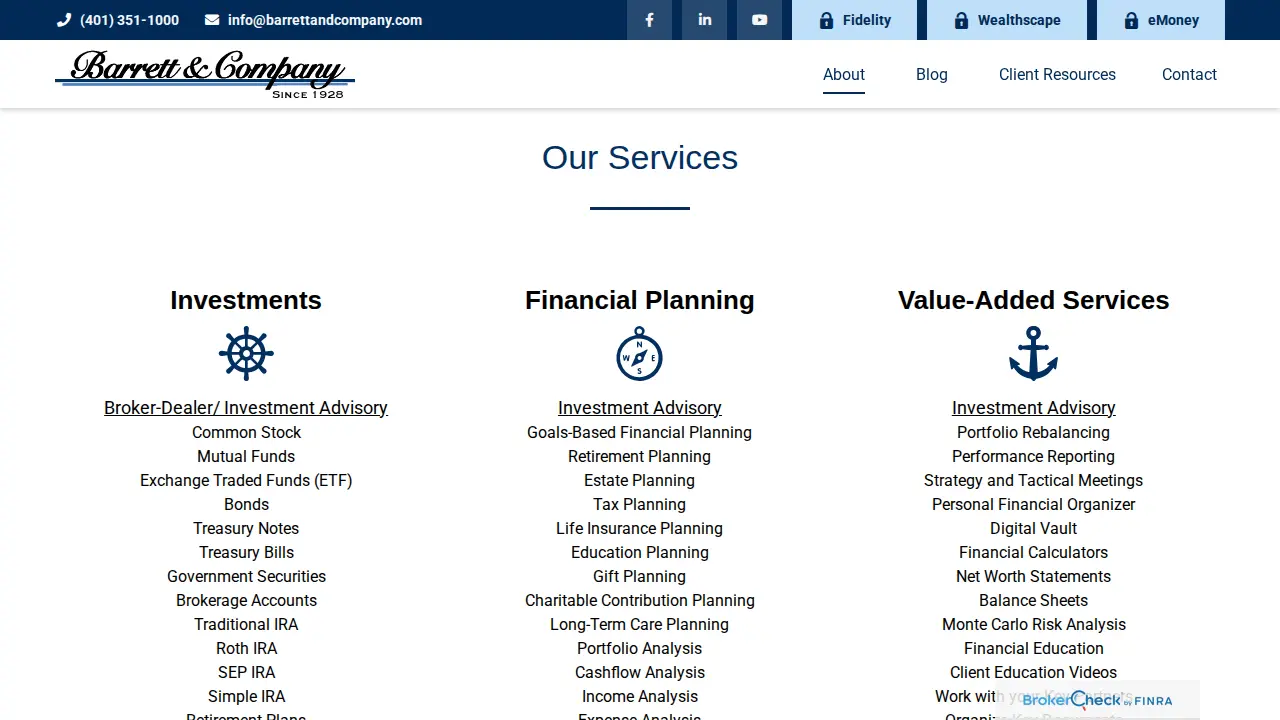 Barrett & Company page