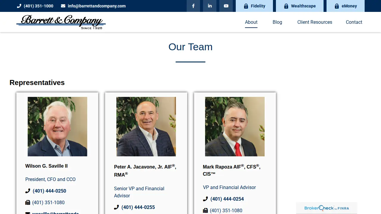 Barrett & Company page