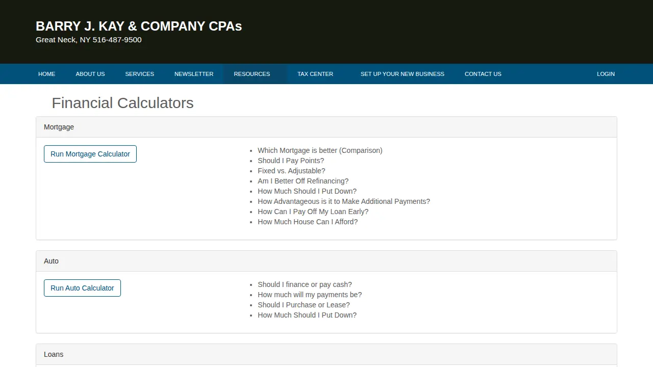 Barry J. Kay & Company, CPAs page
