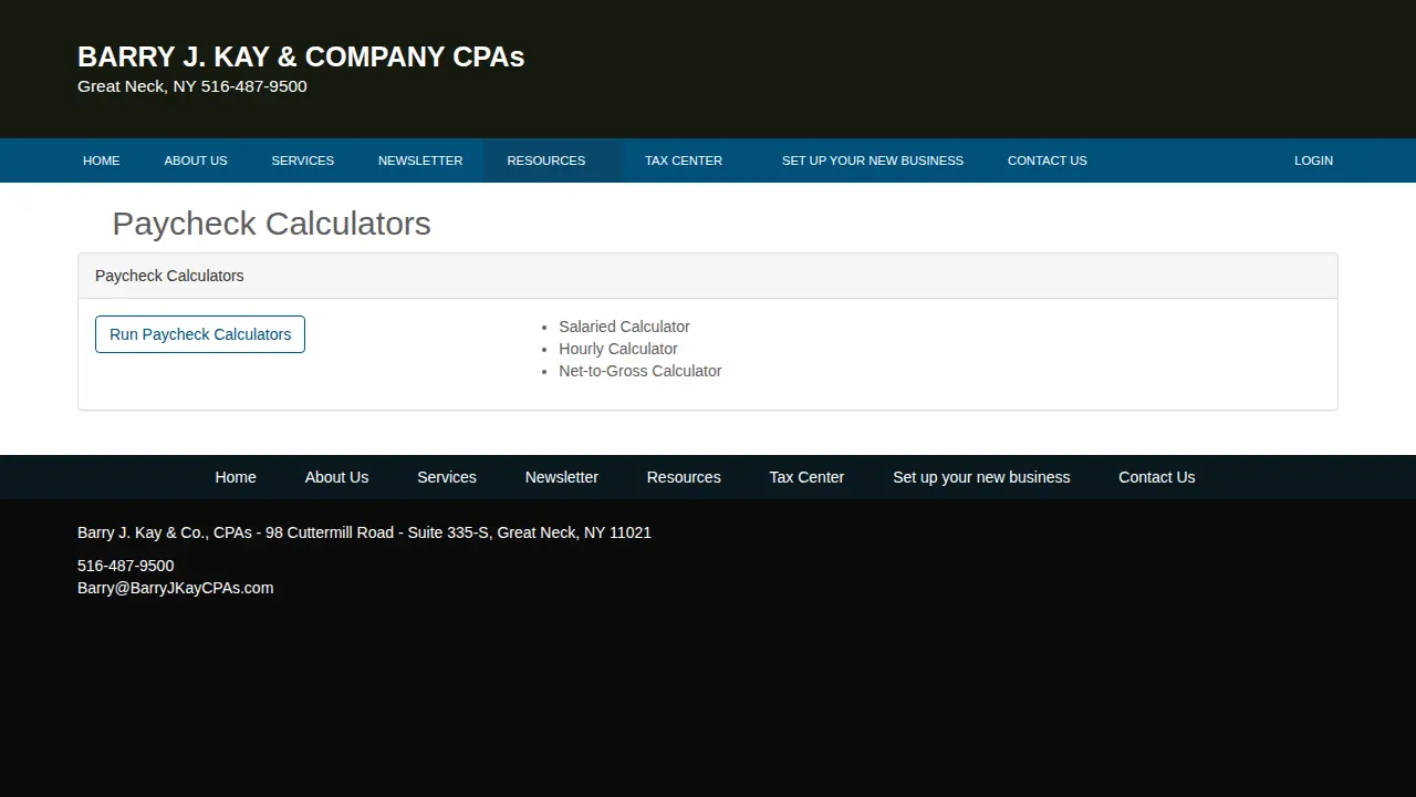 Barry J. Kay & Company, CPAs page
