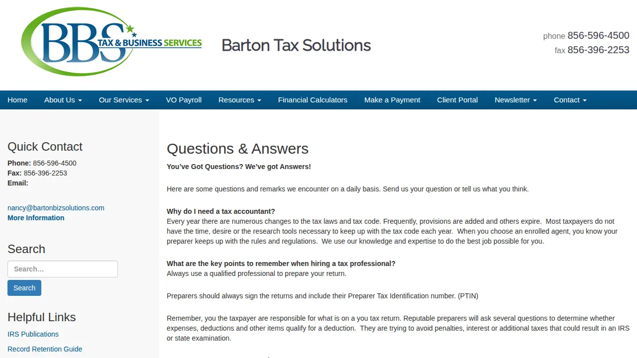 Barton Business Solutions Inc page