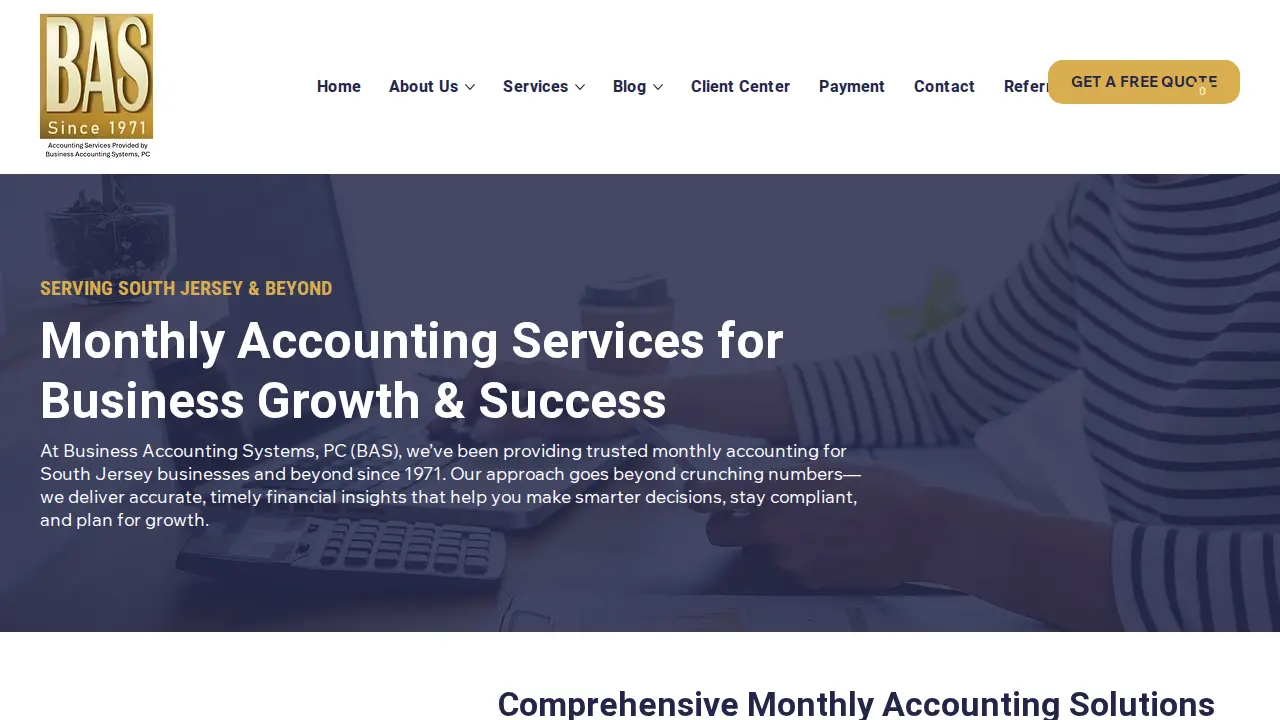Business Accounting Systems, PC page
