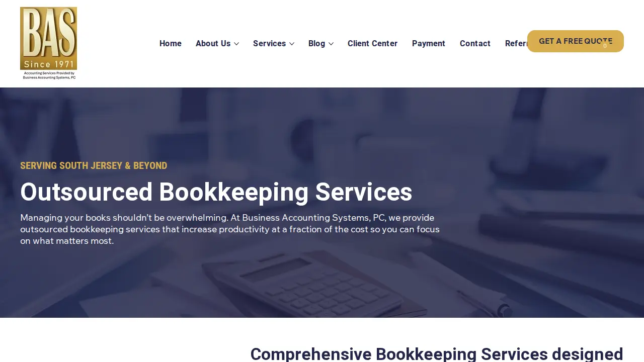 Business Accounting Systems, PC page