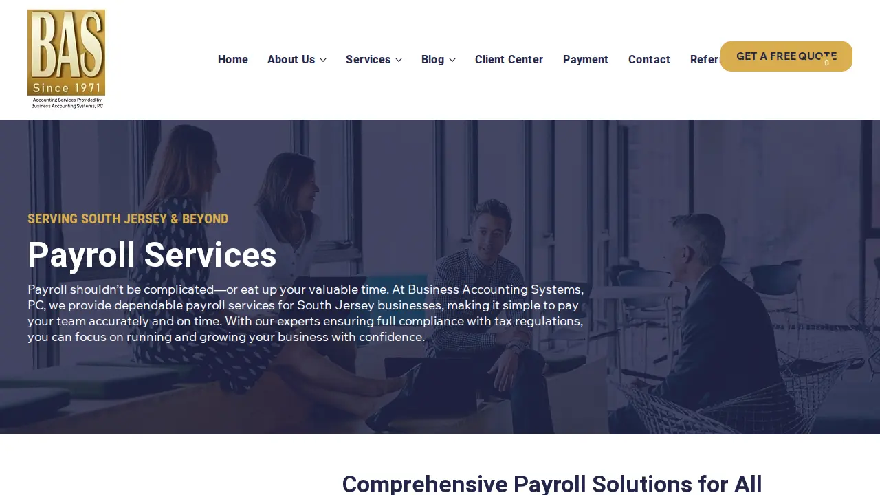 Business Accounting Systems, PC page