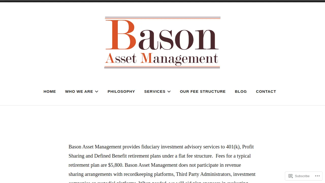 Bason Asset Management page