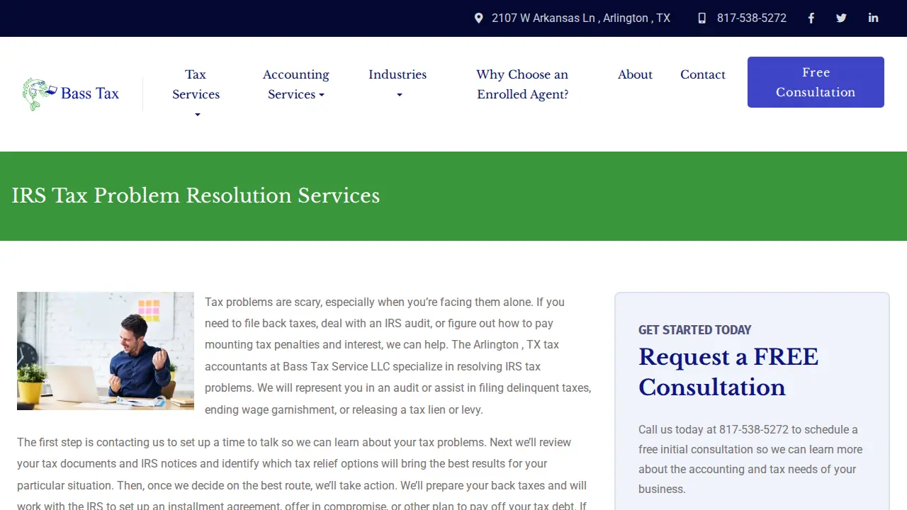 Bass Tax Service page