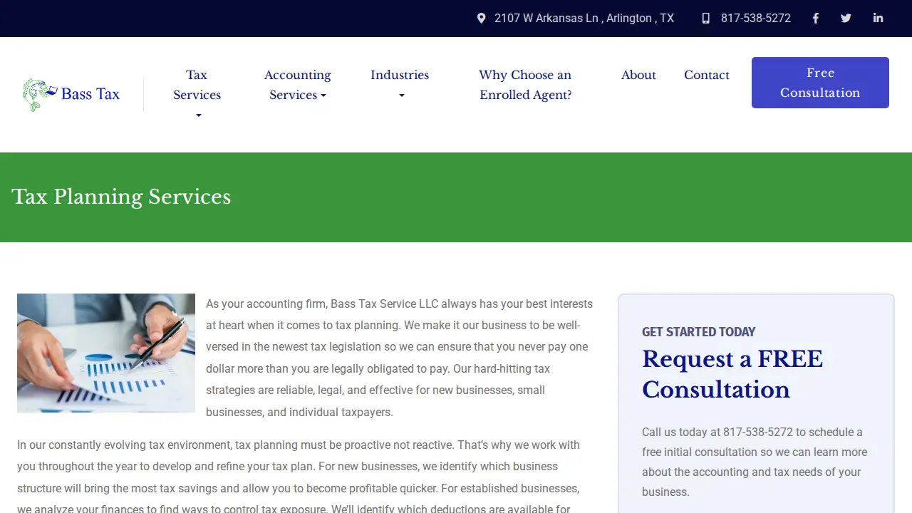 Bass Tax Service page