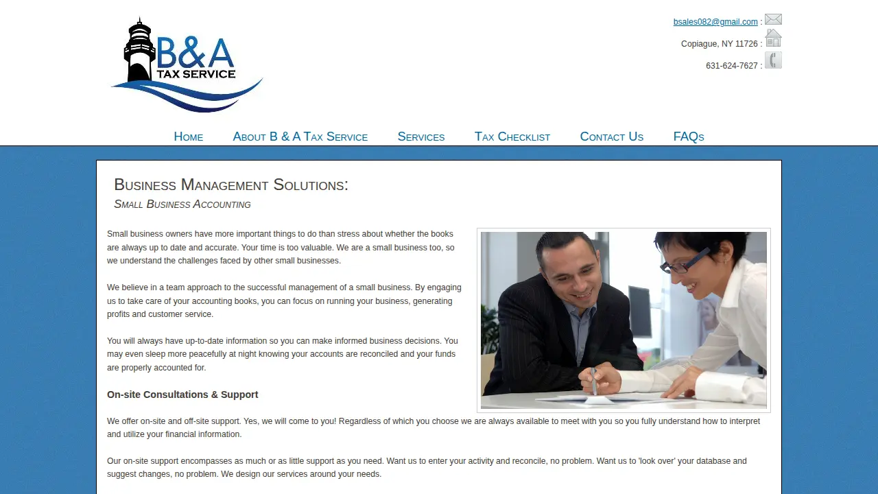 B & A Tax Service Inc page