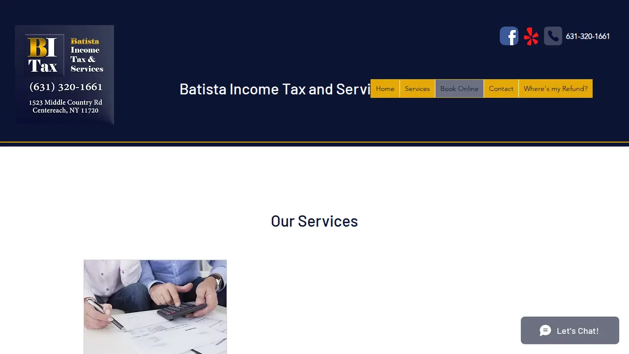 Batista Income Tax & Services page