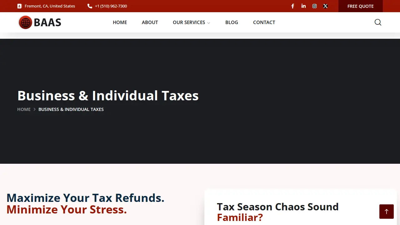 Bay Area Accounting Solutions page
