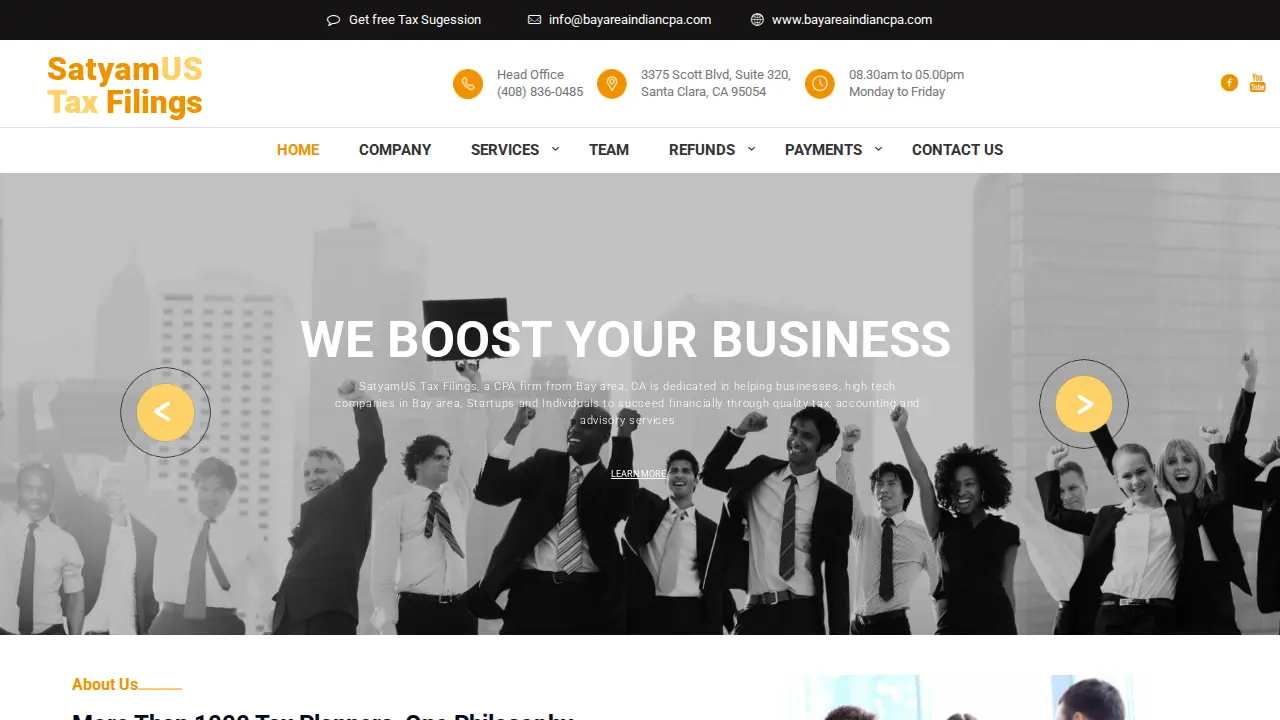 SatyamUS Tax Filings page
