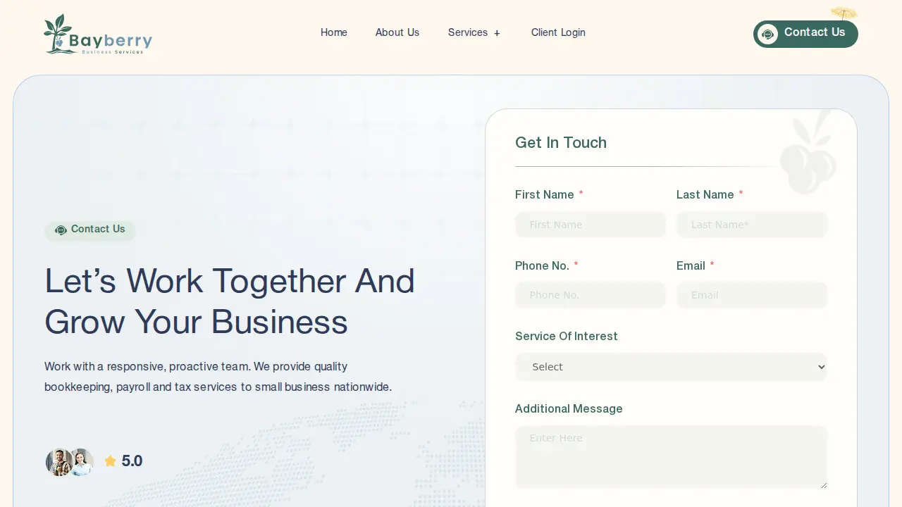 Bayberry Business Services page