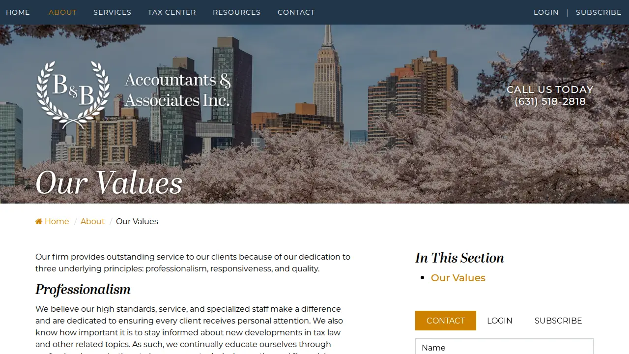 B&B Accountants & Associates Inc. page