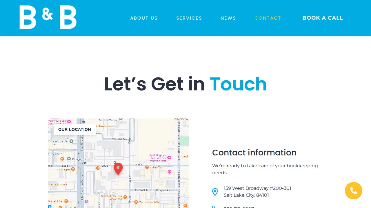 B&B Bookkeeping and Accounting Services page