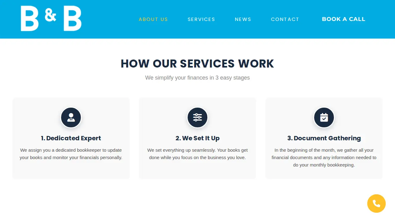 B&B Bookkeeping and Accounting Services page