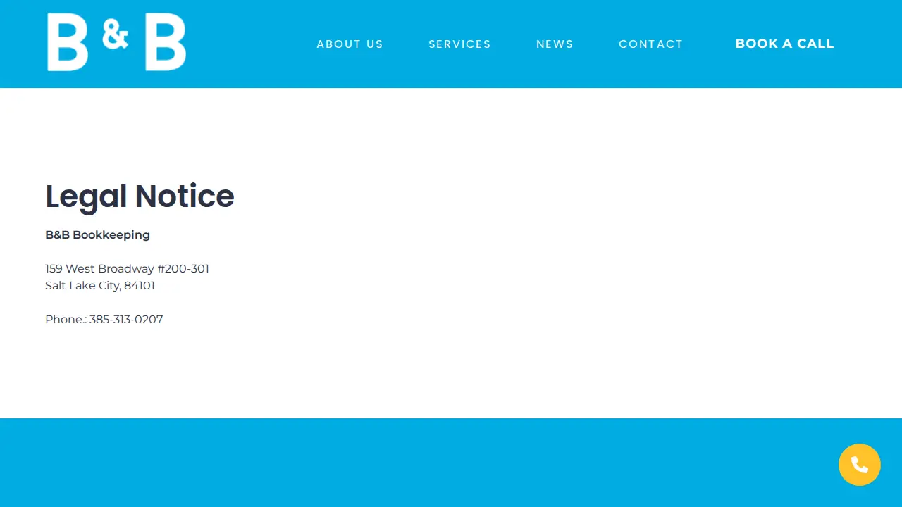 B&B Bookkeeping and Accounting Services page