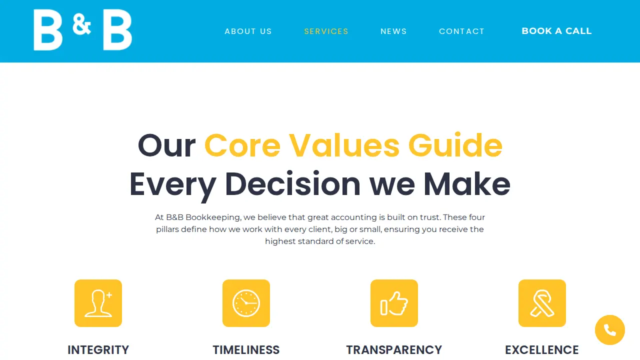 B&B Bookkeeping and Accounting Services page