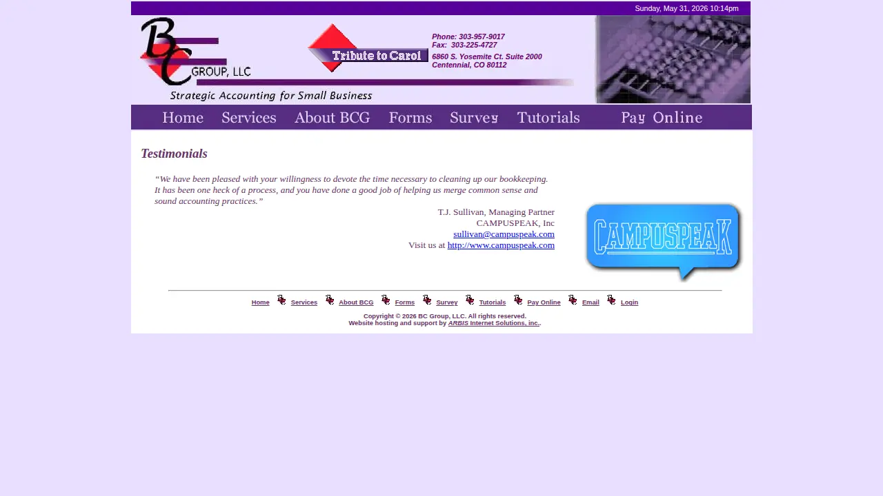BC Group LLC page
