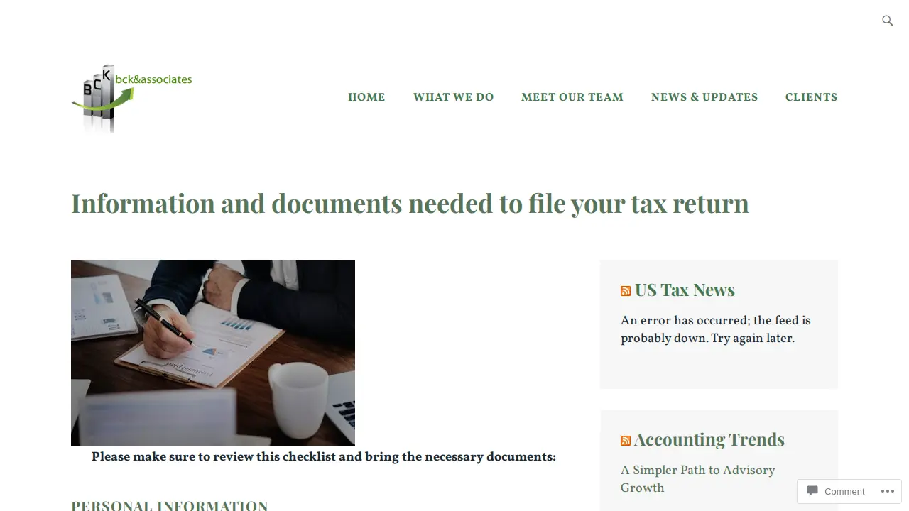 BCK & Associates, LLC page