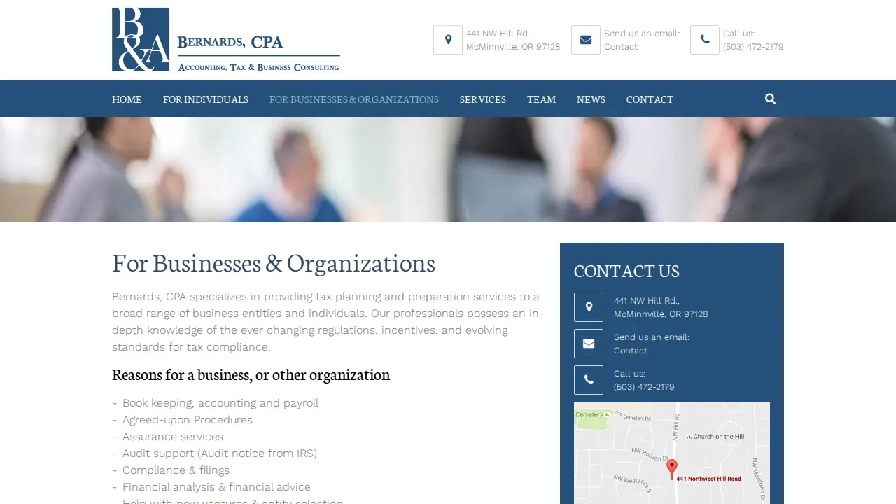 Bernards, CPA page