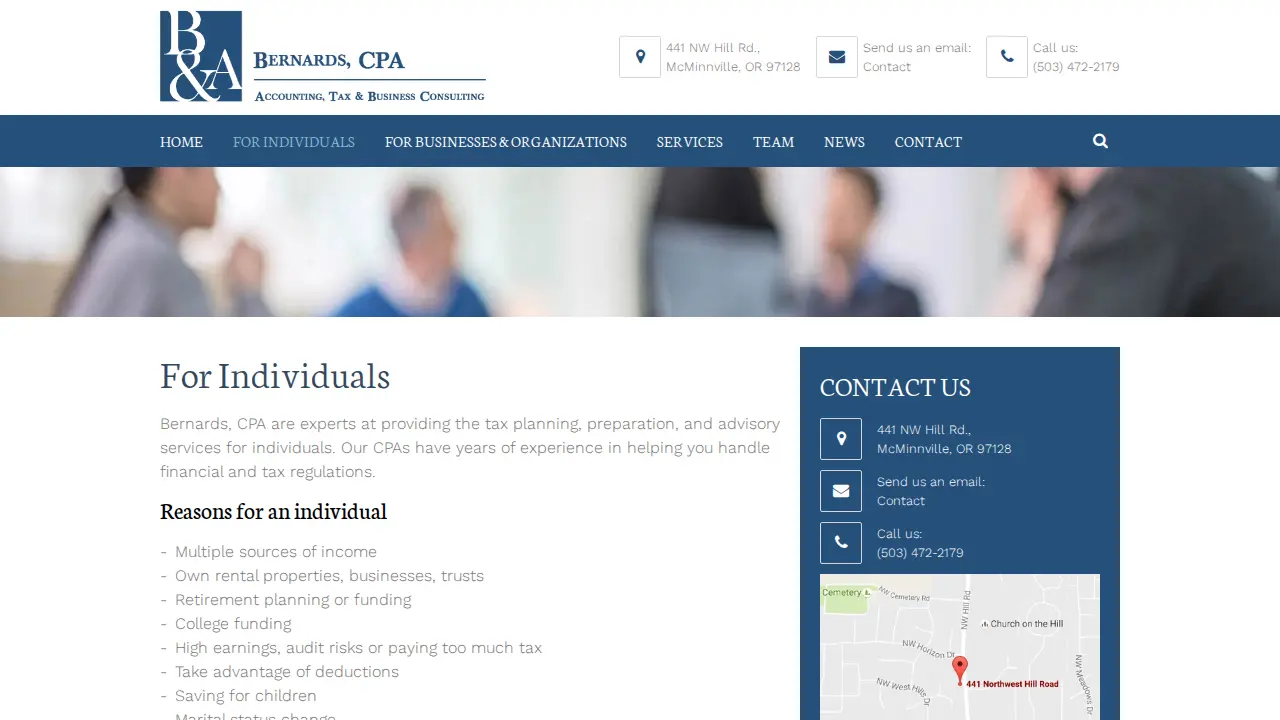 Bernards, CPA page