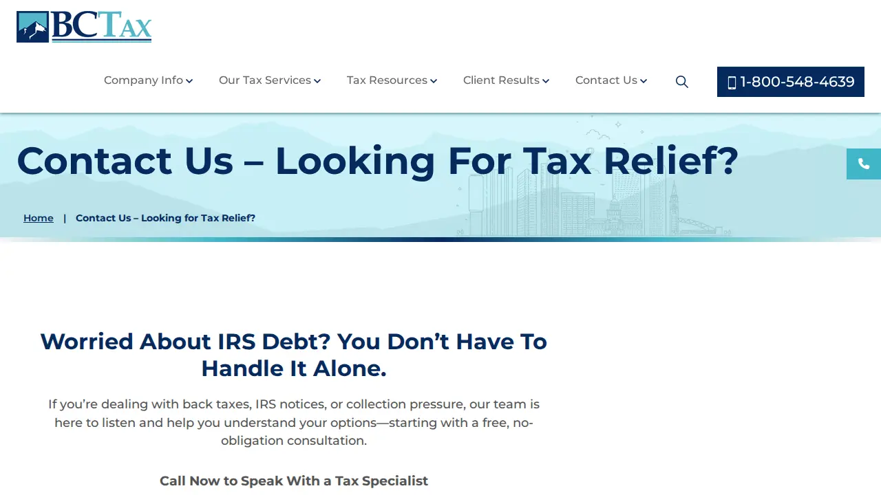 BC Tax Relief page