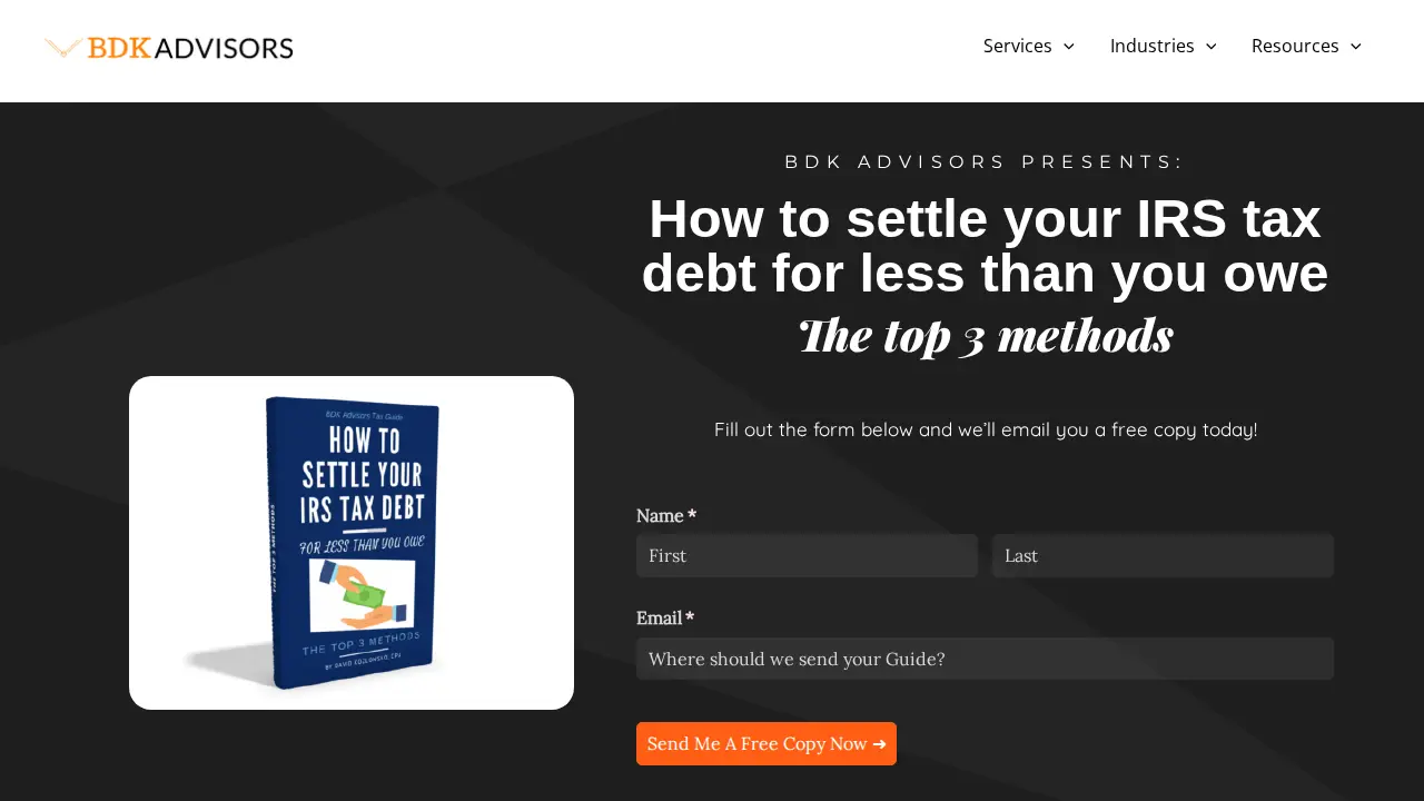 BDK Advisors - Accounting and Tax Solutions - CPA page