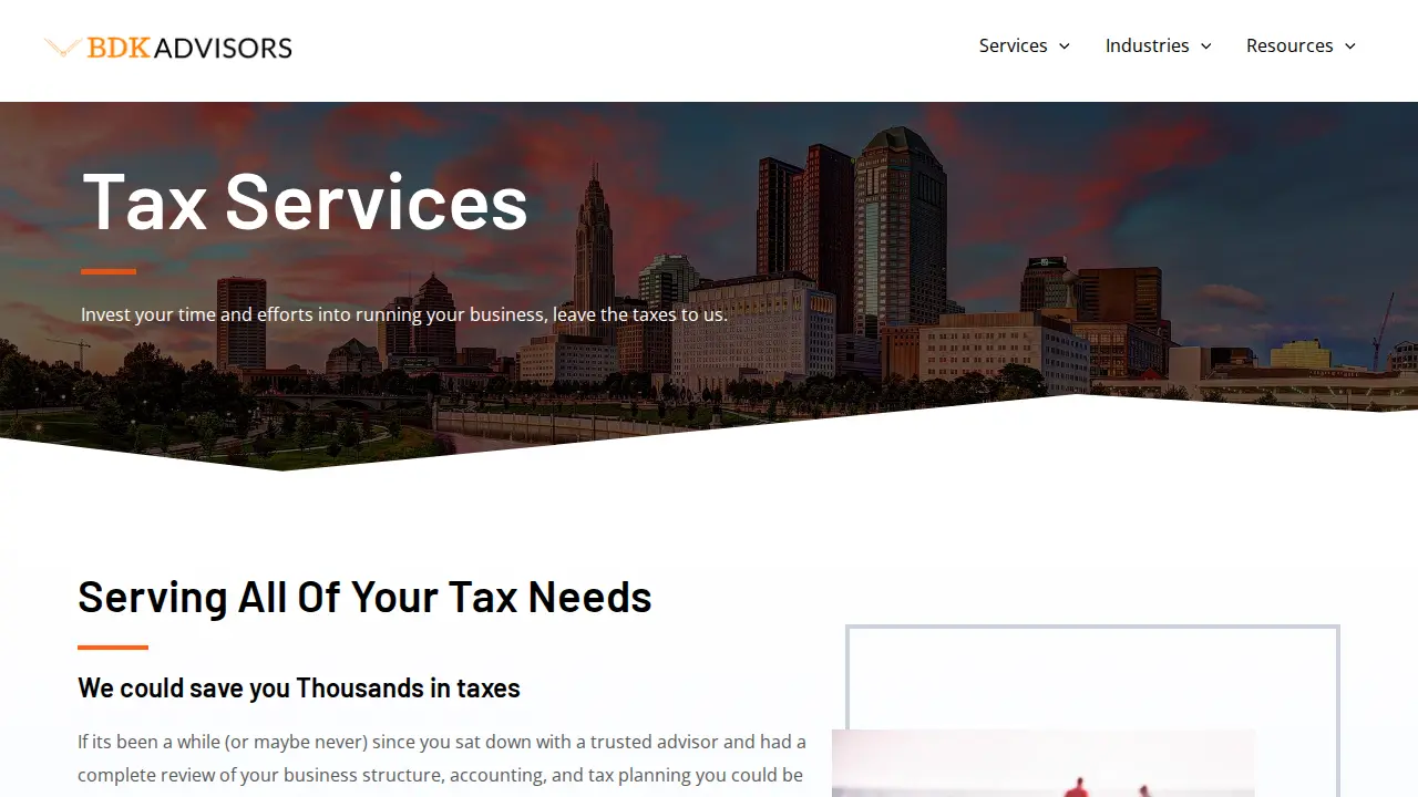 BDK Advisors - Accounting and Tax Solutions - CPA page