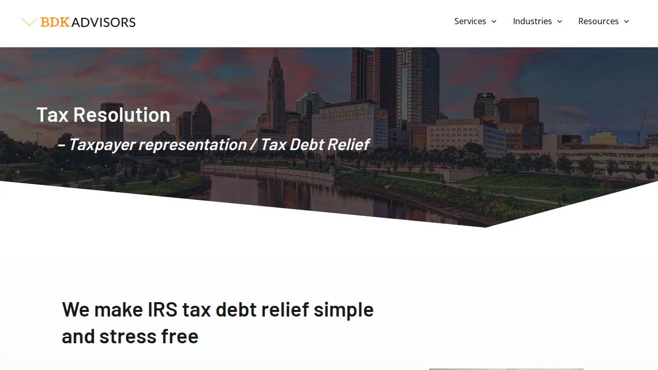 BDK Advisors - Accounting and Tax Solutions - CPA page