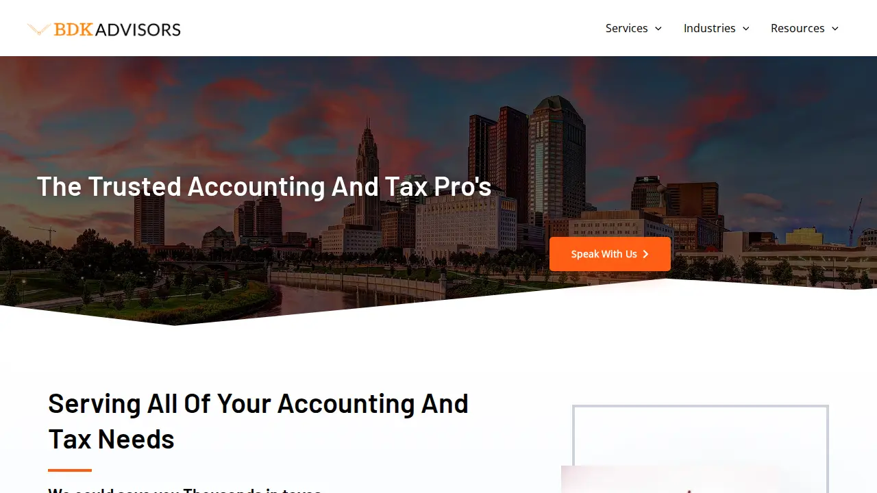 BDK Advisors - Accounting and Tax Solutions - CPA website