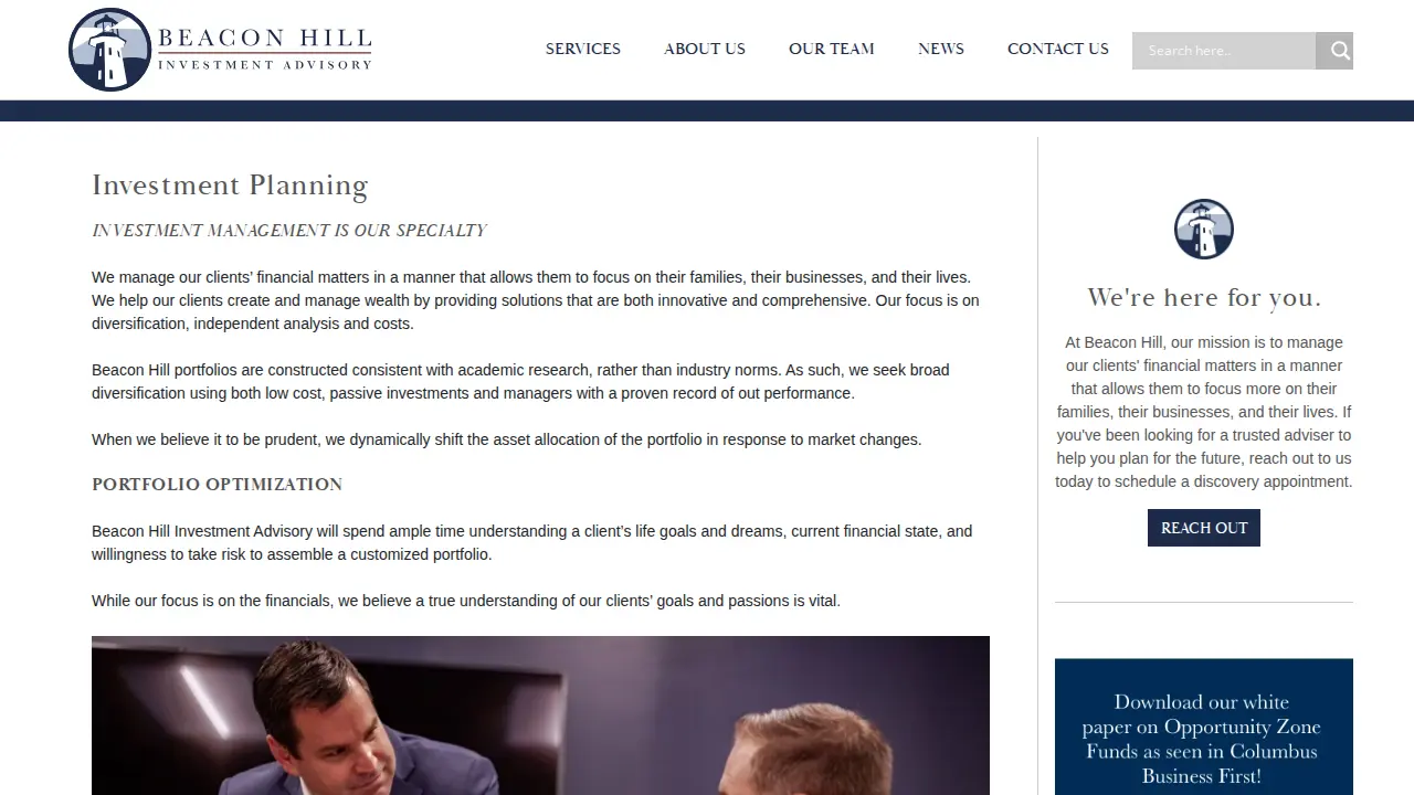 Beacon Hill Investment Advisory page