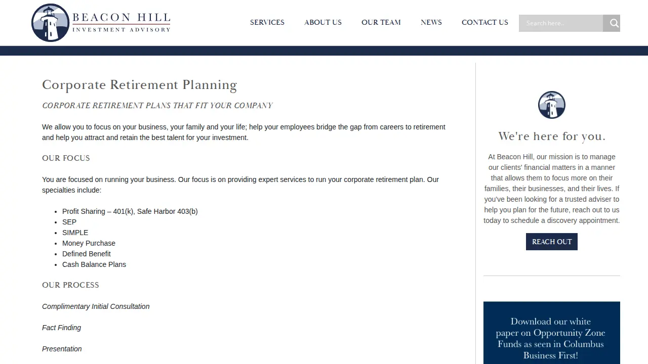 Beacon Hill Investment Advisory page