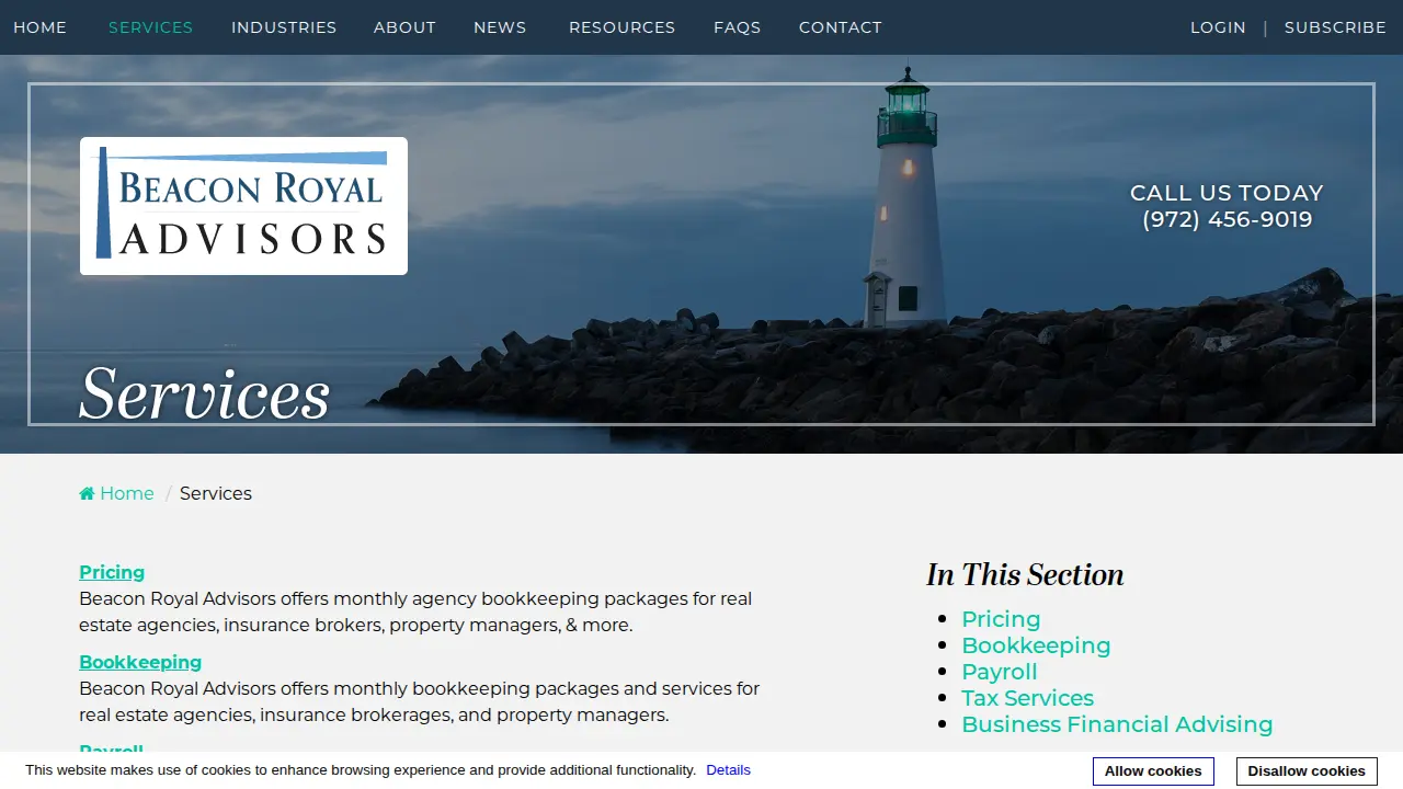 Beacon Royal Advisors page