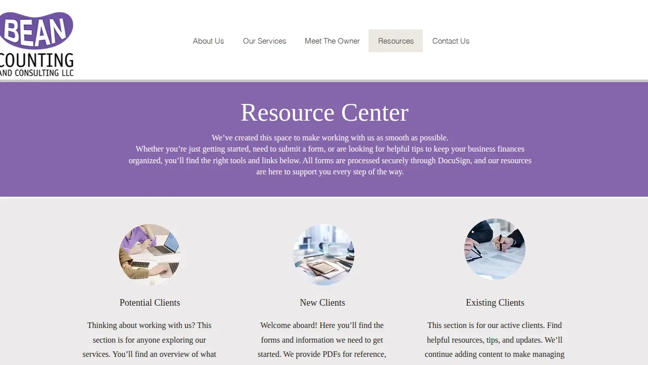 Bean Counting and Consulting LLC page