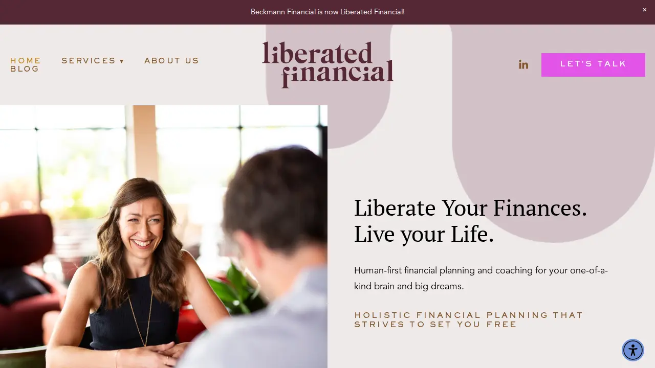 Liberated Financial (formerly Beckmann Financial) website