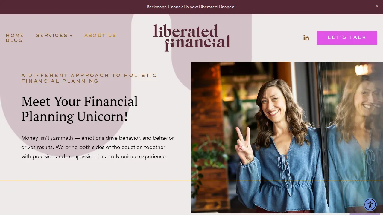 Liberated Financial (formerly Beckmann Financial) page