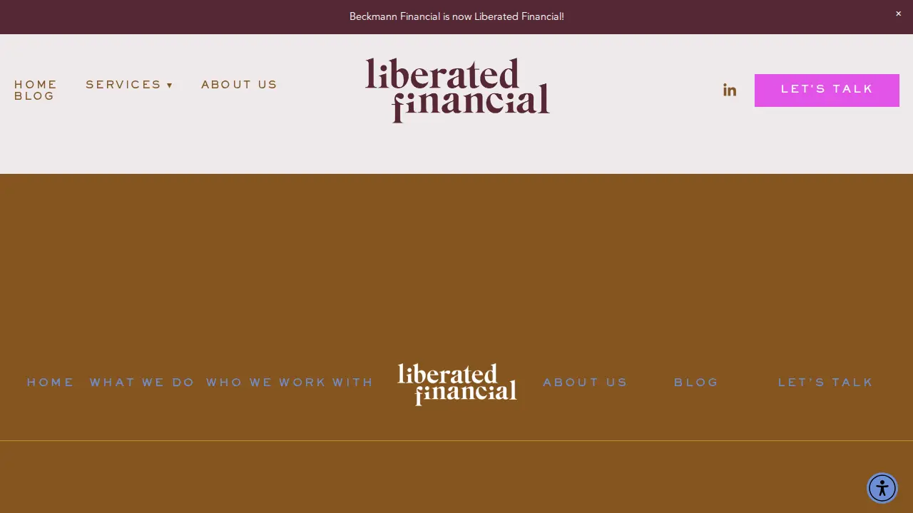 Liberated Financial (formerly Beckmann Financial) page