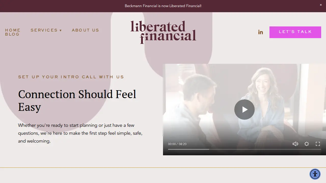 Liberated Financial (formerly Beckmann Financial) page