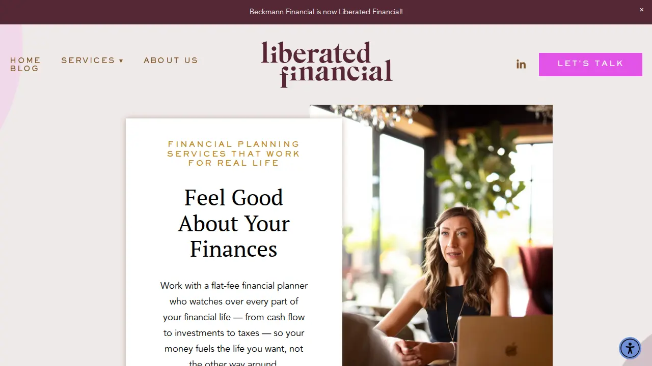 Liberated Financial (formerly Beckmann Financial) page