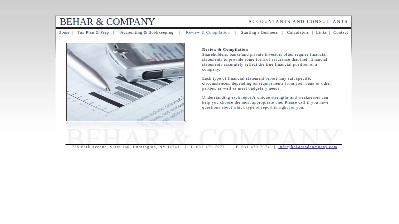 Behar & Company page