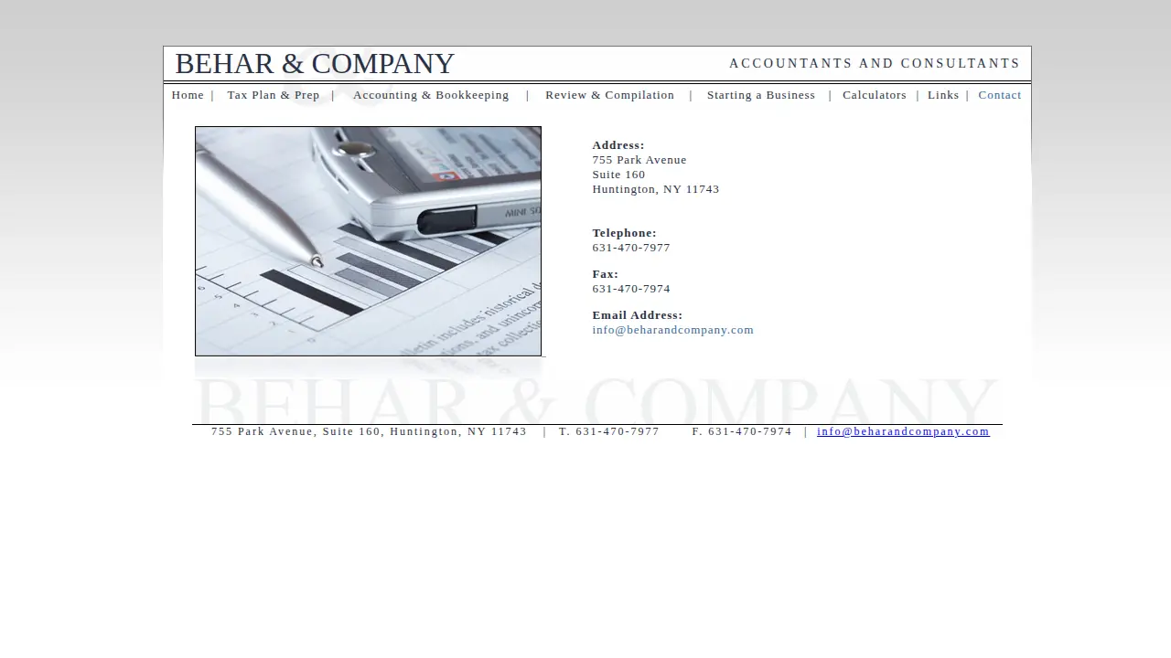 Behar & Company page