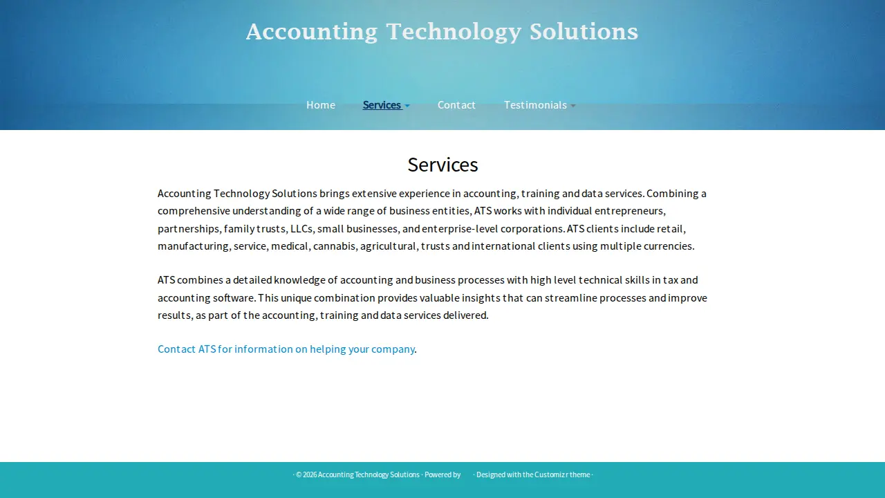 Accounting Technology Solutions page