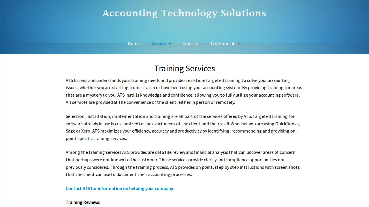 Accounting Technology Solutions page