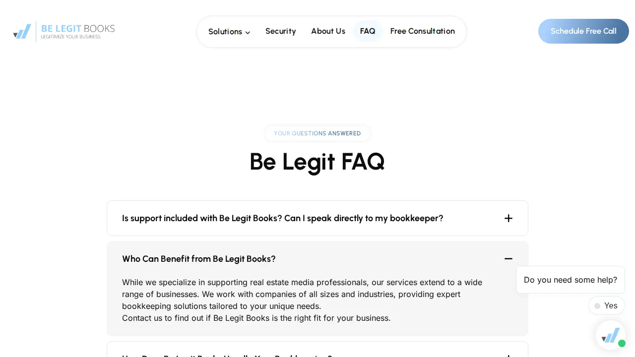 Be Legit Books page